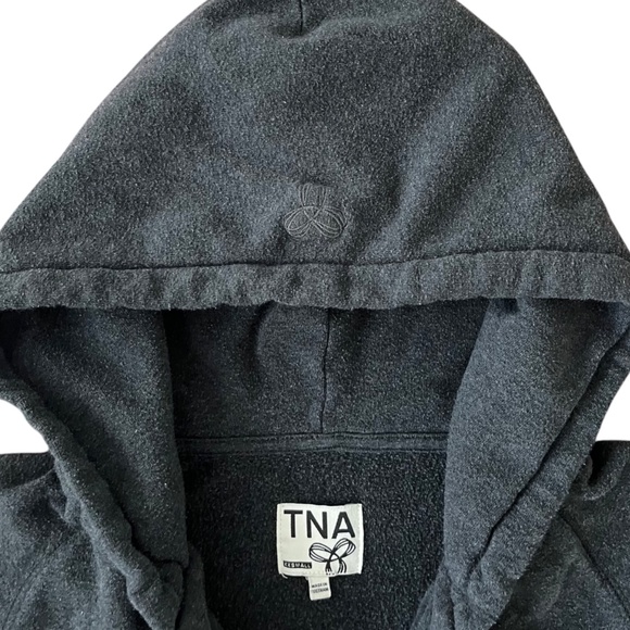 Vintage TNA Aritzia Crop Hoodie Full Zip Fleece Sweater Grey Women's Size XXS - Picture 2 of 4